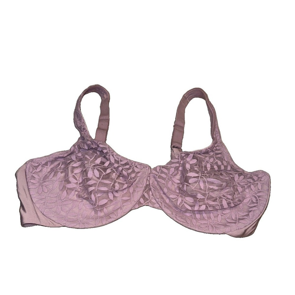Olga Warners Bra  Underwire Minimizer Lace Purple Full Coverage 35519 Sz 44D